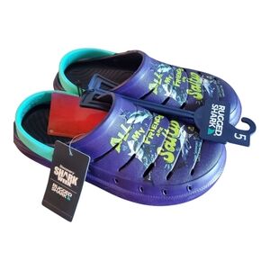 NWT Rugged Shark Big Kids Clogs Boys Size 5 & 6‎ Water Shoes Sandals Sports NAVY